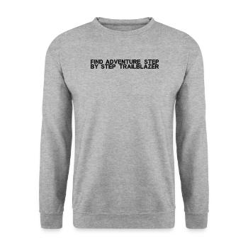 Wandern - Find adventure, step by step, - Unisex Pullover - Weißgrau meliert - Vorne - Alina (178cm) & Michal (187cm)