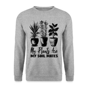 Les plantes sont mon compagnon de sol Amoureux du jardin - Sweat-shirt Unisexe - gris chiné - Devant - Alina (178cm) & Michal (187cm)