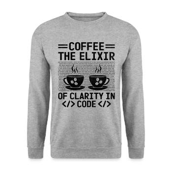 Café Codage Programmeur Codeur Développeur Nerd Coff - Sweat-shirt Unisexe - gris chiné - Devant - Alina (178cm) & Michal (187cm)