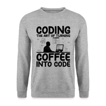 Coffee Coding Programmer Coder Developer Nerd Coff - Unisex Sweatshirt - salt & pepper - Front - Alina (178cm) & Michal (187cm)