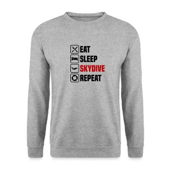 Eat Sleep Skydive Repeat Skydiver - Unisex Sweatshirt - salt & pepper - Front - Alina (178cm) & Michal (187cm)