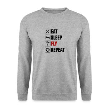 Manger, dormir, parapente, répéter le vol - Sweat-shirt Unisexe - gris chiné - Devant - Alina (178cm) & Michal (187cm)