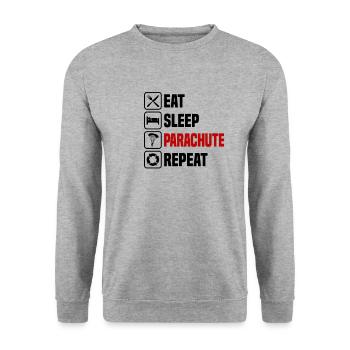 Eating Sleeping Paraglider Repeat Parachute - Unisex Sweatshirt - salt & pepper - Front - Alina (178cm) & Michal (187cm)