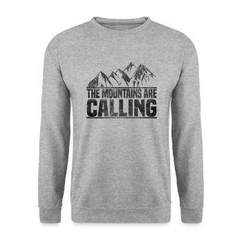 The mountains call mountaineers - Unisex Sweatshirt - salt & pepper - Front - Alina (178cm) & Michal (187cm)