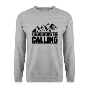 The mountains call mountaineers - Unisex Sweatshirt - salt & pepper - Front - Alina (178cm) & Michal (187cm)