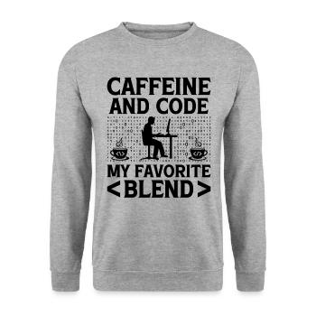 Café Codage Programmeur Codeur Développeur Nerd Coff - Sweat-shirt Unisexe - gris chiné - Devant - Alina (178cm) & Michal (187cm)