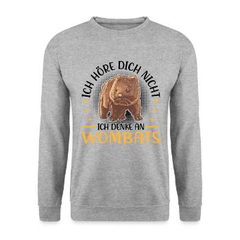 Think Wombat Australia Marsupial - Unisex Sweatshirt - salt & pepper - Front - Alina (178cm) & Michal (187cm)