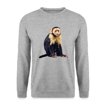 Capuchin monkey whisperer - Unisex Pullover - Weißgrau meliert - Vorne - Alina (178cm) & Michal (187cm)