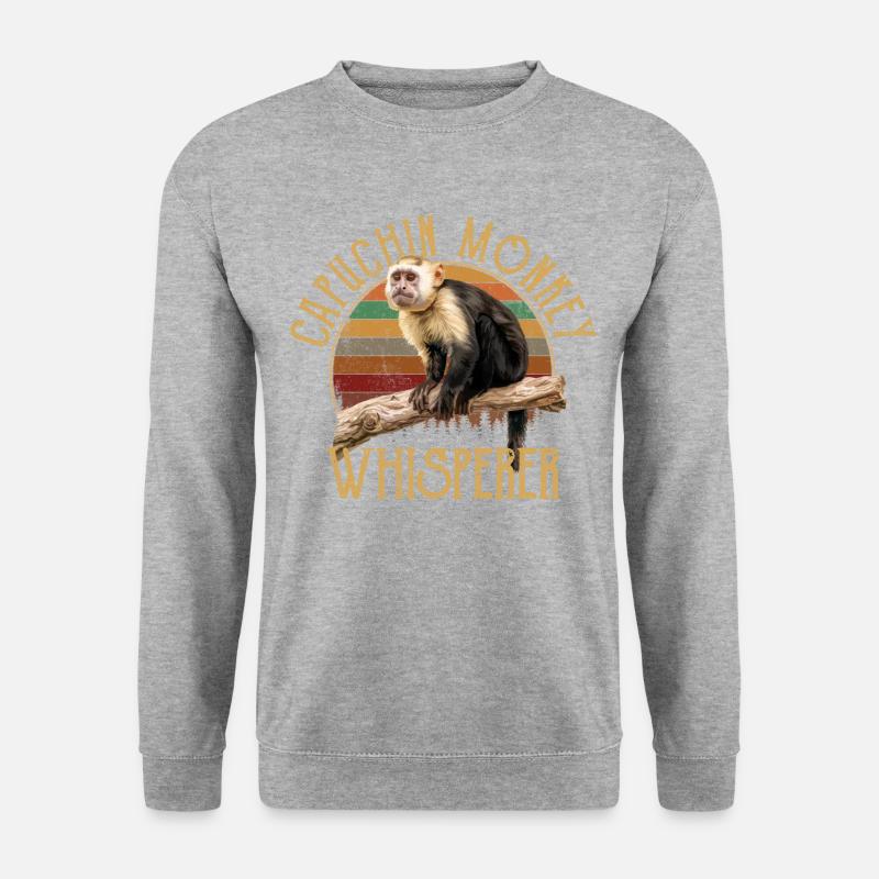 Capuchin monkey whisperer - Unisex Pullover - Weißgrau meliert