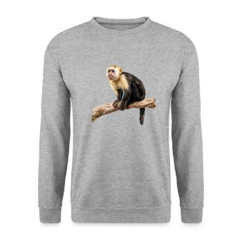 Capuchin monkey whisperer - Unisex Pullover - Weißgrau meliert - Vorne - Alina (178cm) & Michal (187cm)