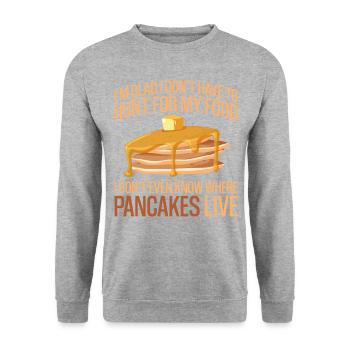 Pancake Lover Kids I'm Glad I - Unisex Sweatshirt - salt & pepper - Front - Alina (178cm) & Michal (187cm)