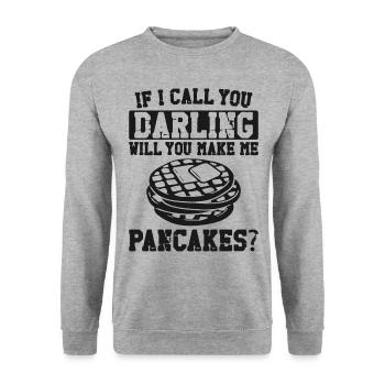 Amoureux des crêpes Enfants Si Je T’appelle - Sweat-shirt Unisexe - gris chiné - Devant - Alina (178cm) & Michal (187cm)