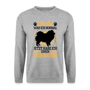 Spitz eurasier anciennement normal - Sweat-shirt Unisexe - gris chiné - Devant - Alina (178cm) & Michal (187cm)