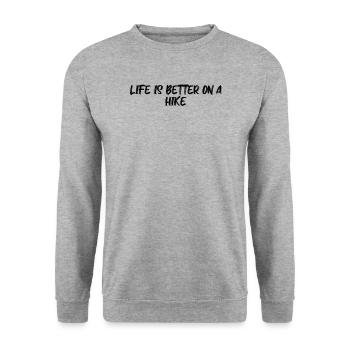 Randonnée - La vie est plus belle en randonnée - Sweat-shirt Unisexe - gris chiné - Devant - Alina (178cm) & Michal (187cm)