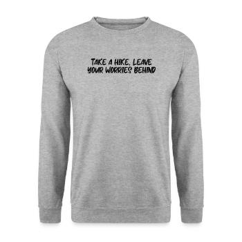 Hiking - Take a hike, leave your worries behind - Unisex Sweatshirt - salt & pepper - Front - Alina (178cm) & Michal (187cm)