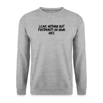 Randonnée - Ne laissez rien d’autre que des empreintes de pas sur votre - Sweat-shirt Unisexe - gris chiné - Devant - Alina (178cm) & Michal (187cm)