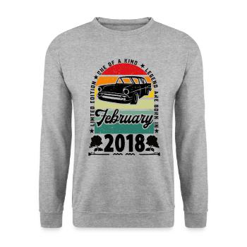 Birthday February 2018, Vintage February 2018. - Unisex Sweatshirt - salt & pepper - Front - Alina (178cm) & Michal (187cm)