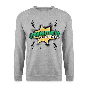 Sincerity is my superpower trait - Unisex Sweatshirt - salt & pepper - Front - Alina (178cm) & Michal (187cm)