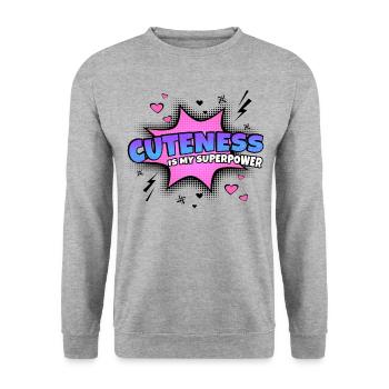 La gentillesse est mon trait de caractère de superpouvoir - Sweat-shirt Unisexe - gris chiné - Devant - Alina (178cm) & Michal (187cm)