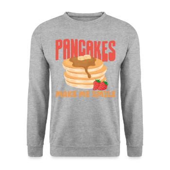 Pancake Lover Kids Pancakes Make - Unisex Sweatshirt - salt & pepper - Front - Alina (178cm) & Michal (187cm)