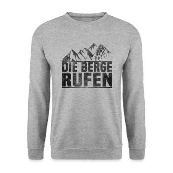 Die Berge rufen Bergsteiger - Unisex Pullover - Weißgrau meliert - Vorne - Alina (178cm) & Michal (187cm)