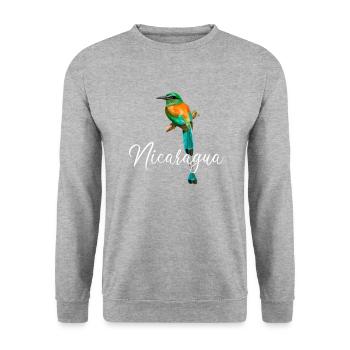 Nicaragua Guardabarranco, Nicaragua - Unisex Pullover - Weißgrau meliert - Vorne - Alina (178cm) & Michal (187cm)