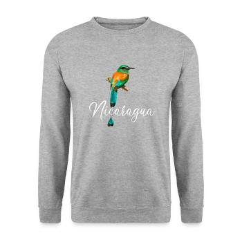 Nicaragua Guardabarranco, Nicaragua - Unisex Pullover - Weißgrau meliert - Vorne - Alina (178cm) & Michal (187cm)