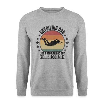 Skydiving dad Sky Diving - Unisex Pullover - Weißgrau meliert - Vorne - Alina (178cm) & Michal (187cm)