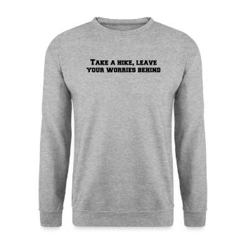 Hiking - Take a hike, leave your worries behind - Unisex Sweatshirt - salt & pepper - Front - Alina (178cm) & Michal (187cm)