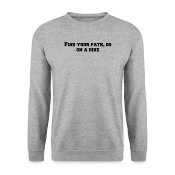 Randonnée - Trouvez votre chemin, partez en randonnée - Sweat-shirt Unisexe - gris chiné - Devant - Alina (178cm) & Michal (187cm)