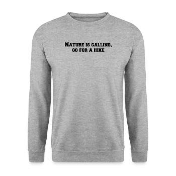 Hiking - Nature is calling, go for a hike - Unisex Sweatshirt - salt & pepper - Front - Alina (178cm) & Michal (187cm)