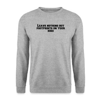 Randonnée - Ne laissez rien d’autre que des empreintes de pas sur votre - Sweat-shirt Unisexe - gris chiné - Devant - Alina (178cm) & Michal (187cm)