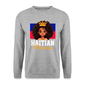 Haitian princess, haiti - Unisex Pullover - Weißgrau meliert - Vorne - Alina (178cm) & Michal (187cm)