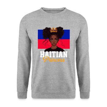 Haitian princess, haiti - Unisex Pullover - Weißgrau meliert - Vorne - Alina (178cm) & Michal (187cm)