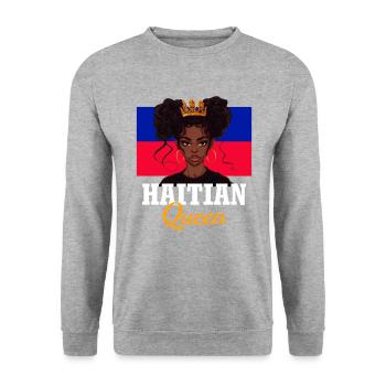 Haitian princess, haiti - Unisex Pullover - Weißgrau meliert - Vorne - Alina (178cm) & Michal (187cm)