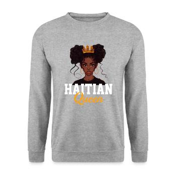 Haitian princess, haiti - Unisex Pullover - Weißgrau meliert - Vorne - Alina (178cm) & Michal (187cm)