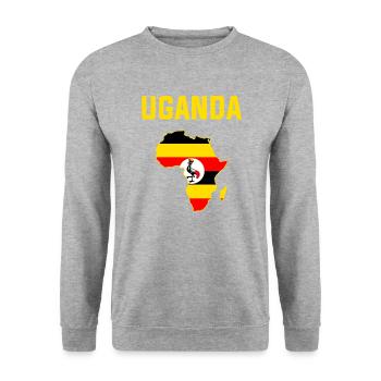 Uganda flag, american ugandan - Unisex Pullover - Weißgrau meliert - Vorne - Alina (178cm) & Michal (187cm)