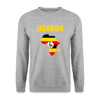 Uganda flag, american ugandan - Unisex Pullover - Weißgrau meliert - Vorne - Alina (178cm) & Michal (187cm)