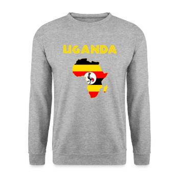 Uganda flag, american ugandan - Unisex Pullover - Weißgrau meliert - Vorne - Alina (178cm) & Michal (187cm)