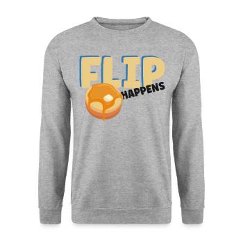 Pancake Lover Kids Pun Flip - Unisex Sweatshirt - salt & pepper - Front - Alina (178cm) & Michal (187cm)