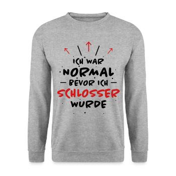 Schlosser Spruch Beruf Lustiges Schlosser Geschenk - Unisex Pullover - Weißgrau meliert - Vorne - Alina (178cm) & Michal (187cm)