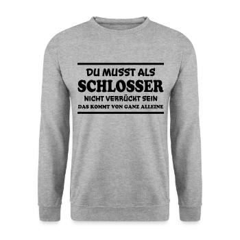 Schlosser Spruch Beruf Lustiges Schlosser Geschenk - Unisex Pullover - Weißgrau meliert - Vorne - Alina (178cm) & Michal (187cm)