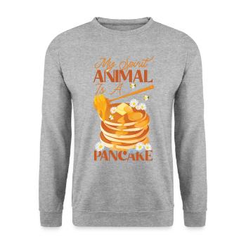 Pancake Lover Kids My Spirit - Unisex Sweatshirt - salt & pepper - Front - Alina (178cm) & Michal (187cm)