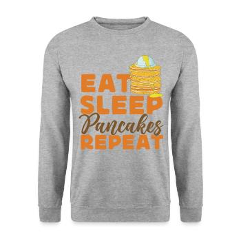 Les enfants amoureux des crêpes mangent le sommeil - Sweat-shirt Unisexe - gris chiné - Devant - Alina (178cm) & Michal (187cm)