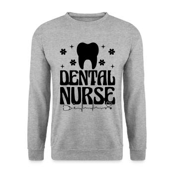 Zahnarzthelferin Zahnmedizin Krankenpflegerin Zahnarzthelferin - Unisex Pullover - Weißgrau meliert - Vorne - Alina (178cm) & Michal (187cm)