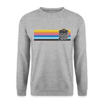 Pancake Lover Kids Retro Vintage - Unisex Pullover - Weißgrau meliert - Vorne - Alina (178cm) & Michal (187cm)