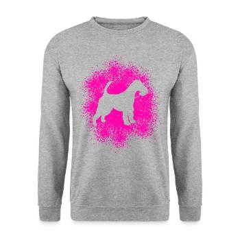 Drahthaar-Foxterrier für Hundeliebhaber - Unisex Pullover - Weißgrau meliert - Vorne - Alina (178cm) & Michal (187cm)