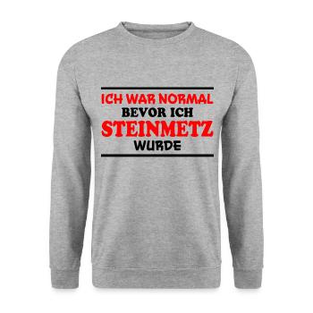 Steinmetz Spruch Beruf Lustiges Steinmetz Geschenk - Unisex Pullover - Weißgrau meliert - Vorne - Alina (178cm) & Michal (187cm)