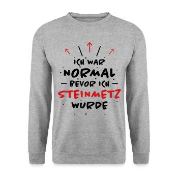 Steinmetz Spruch Beruf Lustiges Steinmetz Geschenk - Unisex Pullover - Weißgrau meliert - Vorne - Alina (178cm) & Michal (187cm)