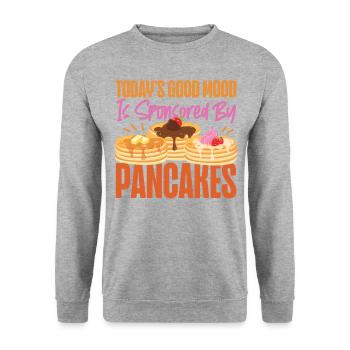 Pancake Lover Kids Today's Good - Unisex Pullover - Weißgrau meliert - Vorne - Alina (178cm) & Michal (187cm)